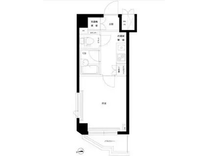 ルーブル二子多摩川(1K/4階)の間取り写真