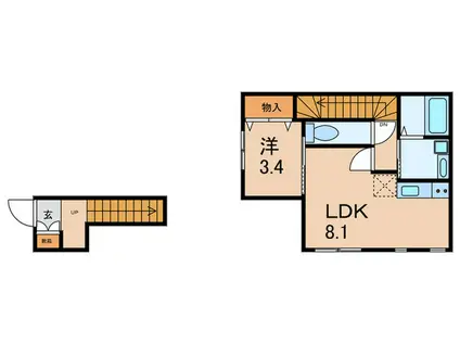 コスモガーデン中野町(1LDK/2階)の間取り写真