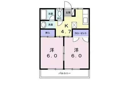 アネックスI(2K/1階)の間取り写真