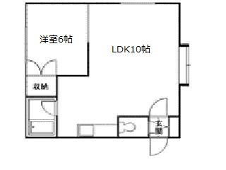 カサグレースA棟(1DK/2階)の間取り写真