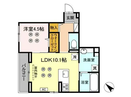 SHINYA BLDG.V(1LDK/3階)の間取り写真