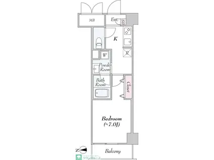 URBANLINKときわ台(1K/3階)の間取り写真