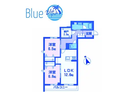 シャーメゾン湘南松が丘II(2SLDK/2階)の間取り写真