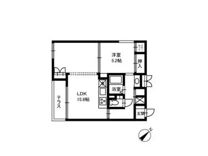 セゾンドルフ 柊(1LDK/2階)の間取り写真