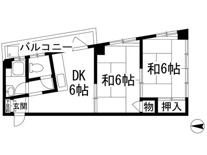 コーポ八百善(2DK/4階)の間取り写真