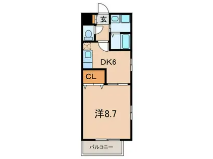 シャルマン御屋敷通(1DK/1階)の間取り写真