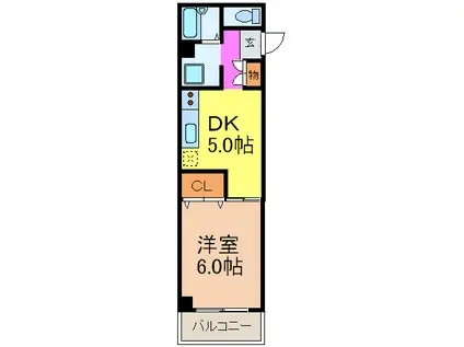 キャッスルコート西灘(1DK/3階)の間取り写真