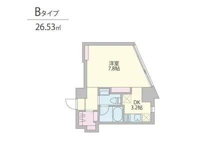 KUKAI TERRACE恵比寿(1DK/3階)の間取り写真