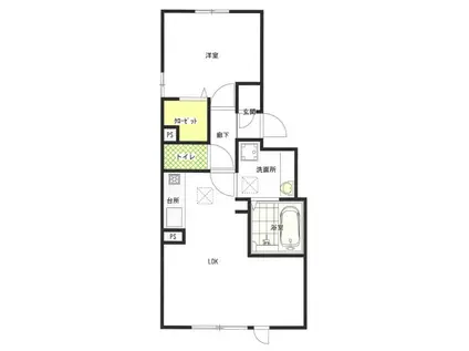 ラ・ブリーズI(1LDK/1階)の間取り写真