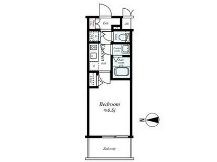 プレサンス天神橋ラ・デュアル(1K/9階)の間取り写真