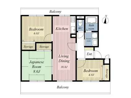 グランコート草加(3LDK/3階)の間取り写真