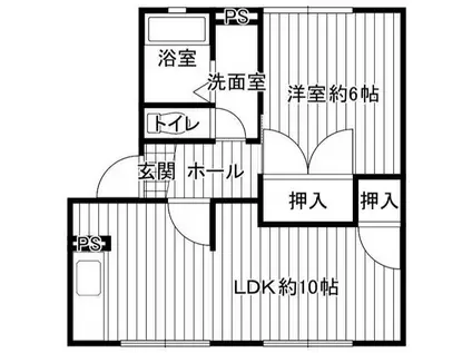 メゾンドール鍛冶ヶ谷B 積水ハウス(1LDK/1階)の間取り写真