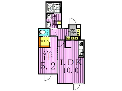 アリュイッテ青井(1LDK/1階)の間取り写真
