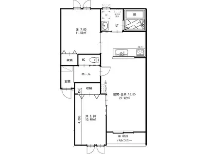 トレント(2LDK/3階)の間取り写真