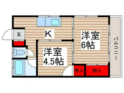 シマムラマンション(2K/2階)の間取り写真