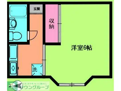 栃の木ハウス(1K/2階)の間取り写真