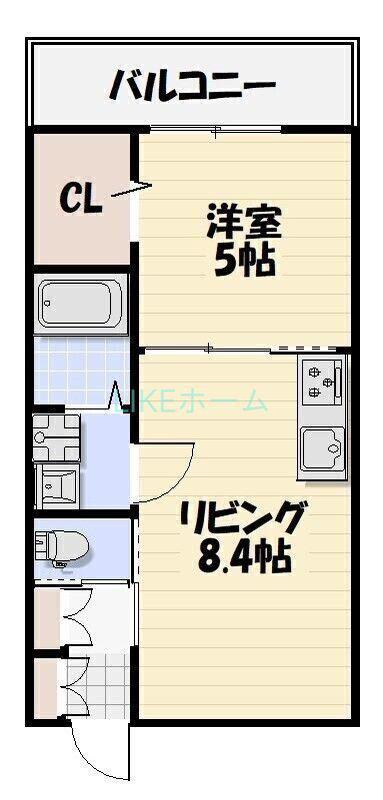 LIKES飯山満町A棟(1LDK/1階)の間取り写真
