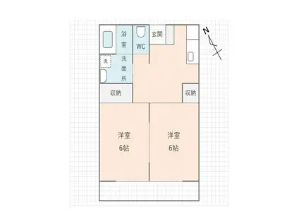 それいゆ(2DK/2階)の間取り写真