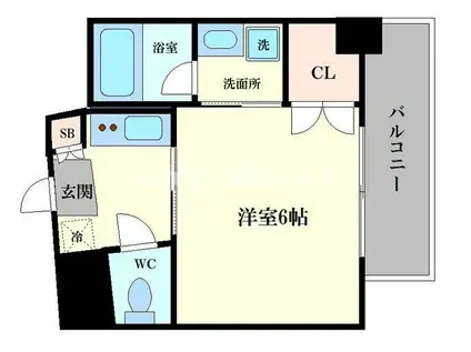 ルーチェ新福島(1K/9階)の間取り写真