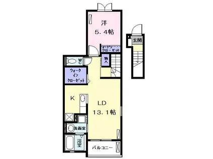 アプリコットネオ(1LDK/2階)の間取り写真