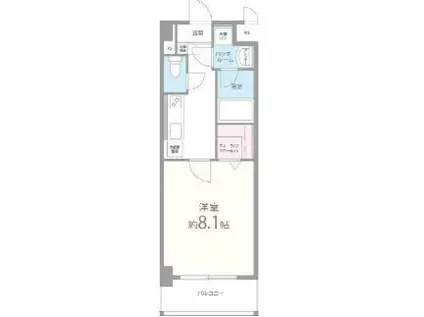 モントーレヒルズ東櫛原(1K/4階)の間取り写真