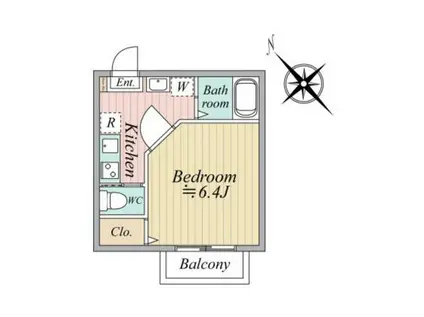 キャメル鳩ケ谷本町(1K/1階)の間取り写真
