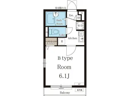 リブリ・アレッタ 方南の杜(1K/1階)の間取り写真