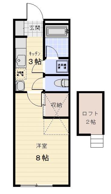 ライフプラン栗真(1K/1階)の間取り写真