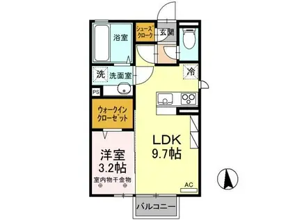 デュナミスIII(1LDK/2階)の間取り写真