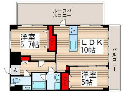 グランドコスモ(2LDK/5階)の間取り写真