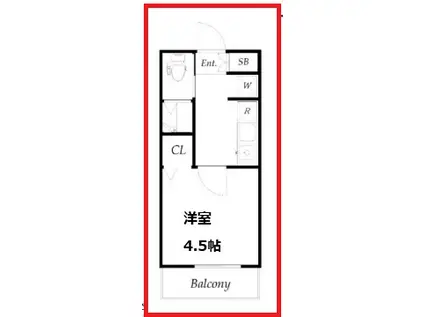 ガーデンコート西新井(1K/3階)の間取り写真
