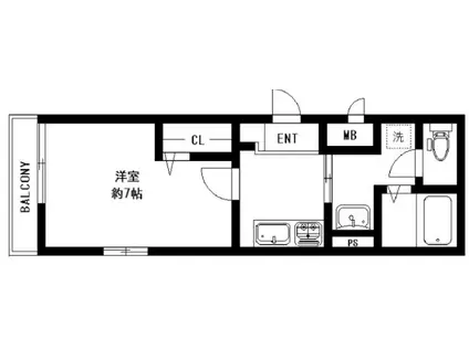 ジニアス高円寺III(1K/2階)の間取り写真