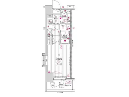 ガーラ・リバースクエア横濱南(1K/10階)の間取り写真