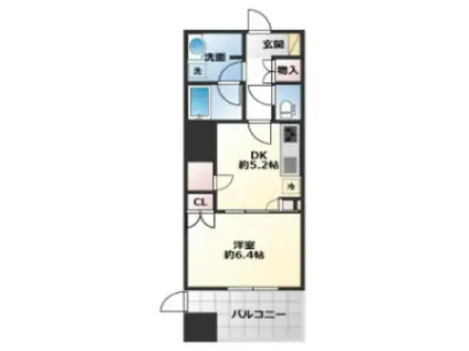 プラウドシティ蒲田(1DK/8階)の間取り写真