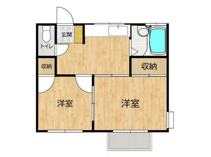 サンヒルズ安田I(2DK/1階)の間取り写真