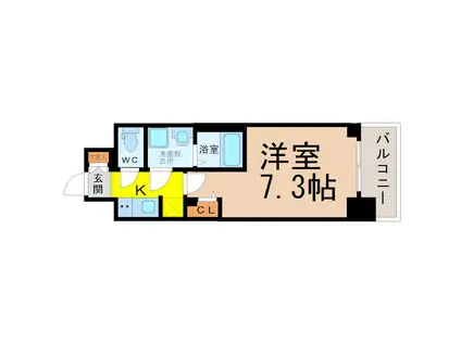 S-RESIDENCE東海通(1K/11階)の間取り写真