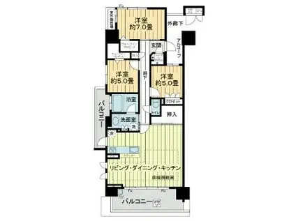 ライオンズプレイズ鳴海タワー(3LDK/18階)の間取り写真