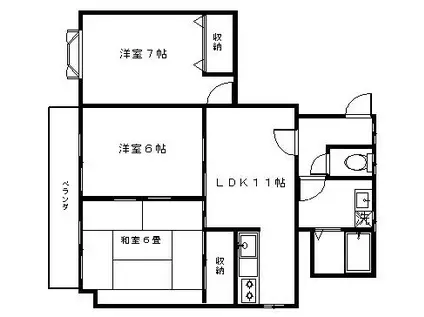 アーク・U(3LDK/2階)の間取り写真
