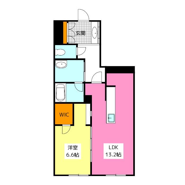 VERDE CLARO(1LDK/1階)の間取り写真