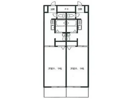 トリニティM3(1DK/3階)の間取り写真