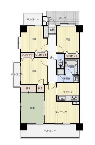ダイアパレス太田第6(4DK/7階)の間取り写真