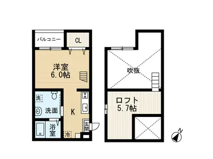 シャマー・ウィラ(1K/1階)の間取り写真