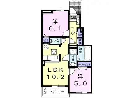 サンハイム サコ(2LDK/1階)の間取り写真
