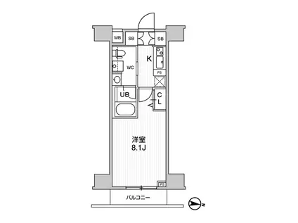 ジェノヴィア三ノ輪IIスカイガーデン(1K/7階)の間取り写真