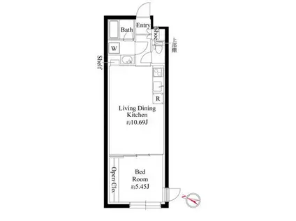 グランパセオ代々木上原(1LDK/B1階)の間取り写真