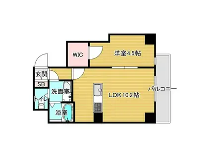 THE CITY RESIDENCE 京都山科駅前(1LDK/2階)の間取り写真