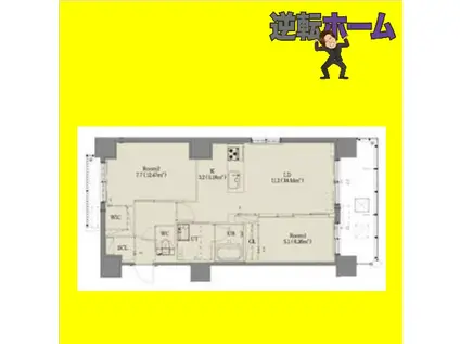 ジラフ大通西15プレミア(2LDK/8階)の間取り写真