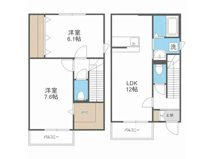 エスペランサ 信(2LDK/1階)の間取り写真
