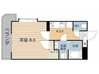 ヴィクトワール五番館(1K/5階)の間取り写真