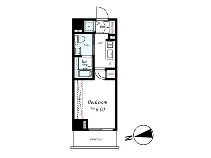 ブライズ品川大井(1K/2階)の間取り写真